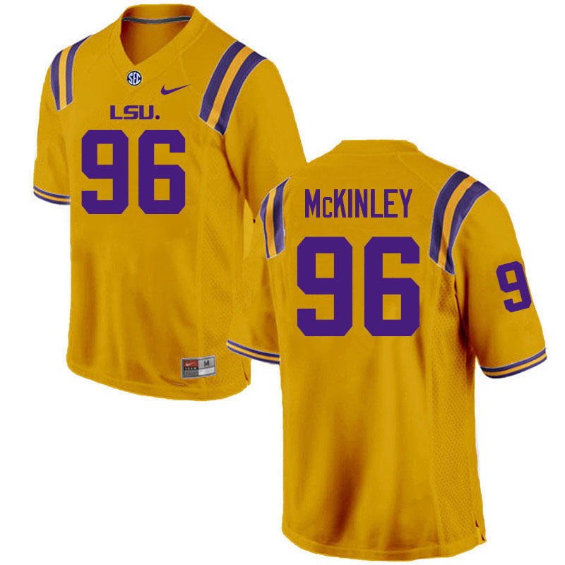 Men #96 Dominick McKinley LSU Tigers College Football Jerseys Stitched-Gold